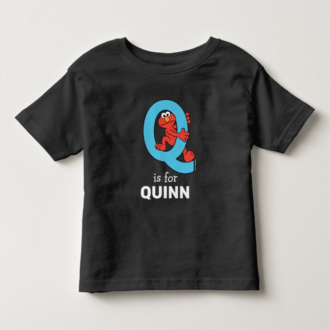 T-shirt Pour Les Tous Petits Elmo Alphabet | Q Bleu (Devant)