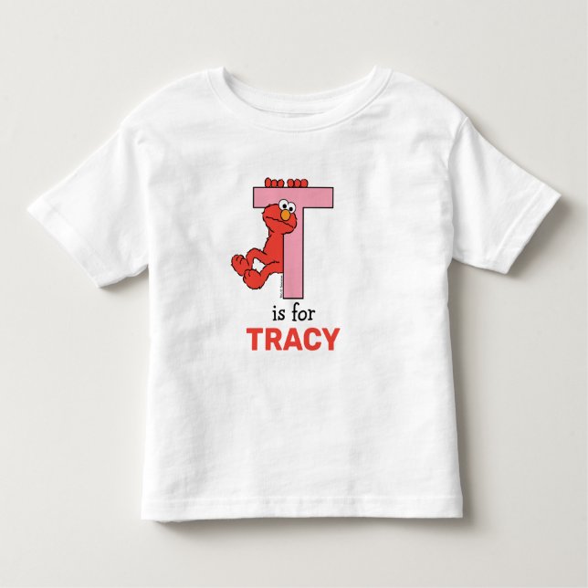 T-shirt Pour Les Tous Petits Elmo Alphabet | T Rose (Devant)