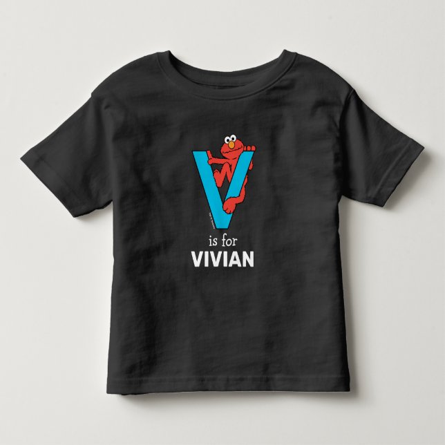 T-shirt Pour Les Tous Petits Elmo Alphabet | V bleu (Devant)