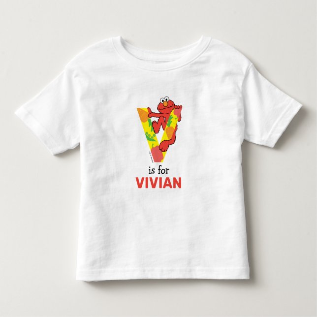 T-shirt Pour Les Tous Petits Elmo Alphabet | V Légumes (Devant)