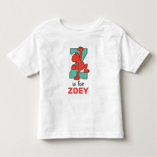 T-shirt Pour Les Tous Petits Elmo Alphabet Z TURQUOISE