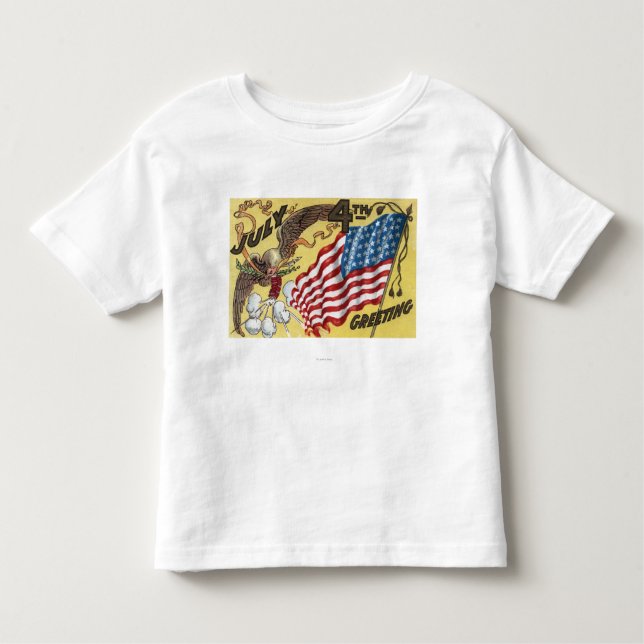 T-shirt Pour Les Tous Petits Emblème d'Eagle tenant des feux d'artifice, (Devant)