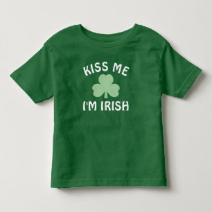 T-shirt Pour Les Tous Petits Embrassez-Moi Je Suis Irlandais Shamrock Vert St P