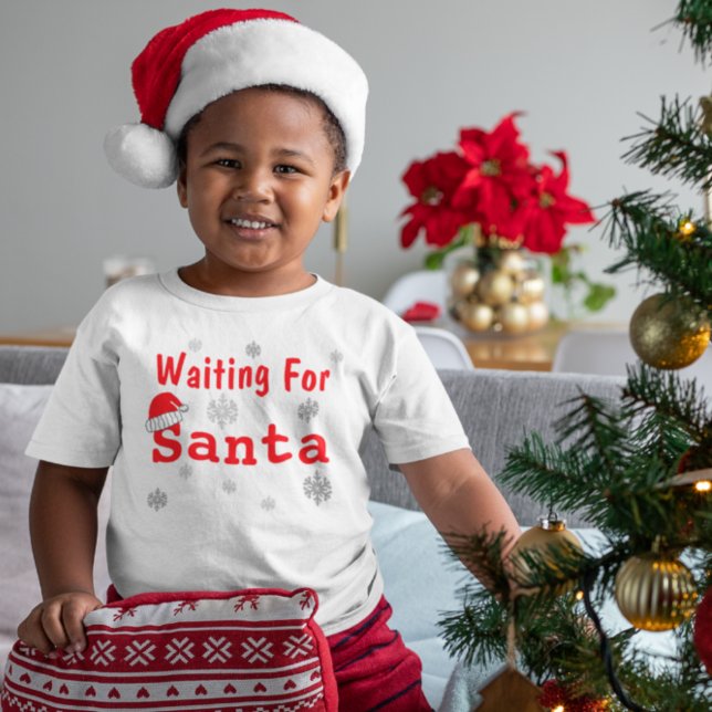 T-shirt Pour Les Tous Petits En Attente De Noël Père Noël (Créateur téléchargé)