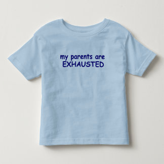 T-shirt Pour Les Tous Petits Enfant Garçon Bleu Mes parents sont épuisés T-shir