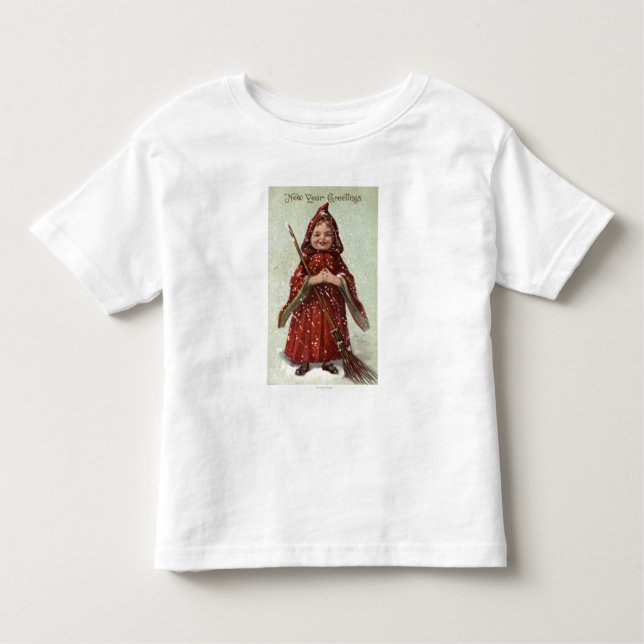 T-shirt Pour Les Tous Petits Enfant habillé dans le manteau rouge (Devant)