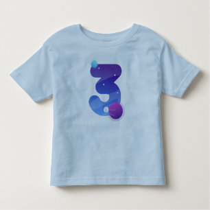 T-shirt Pour Les Tous Petits Enfants 3 ans Boy Planètes Espace 3ème anniversair