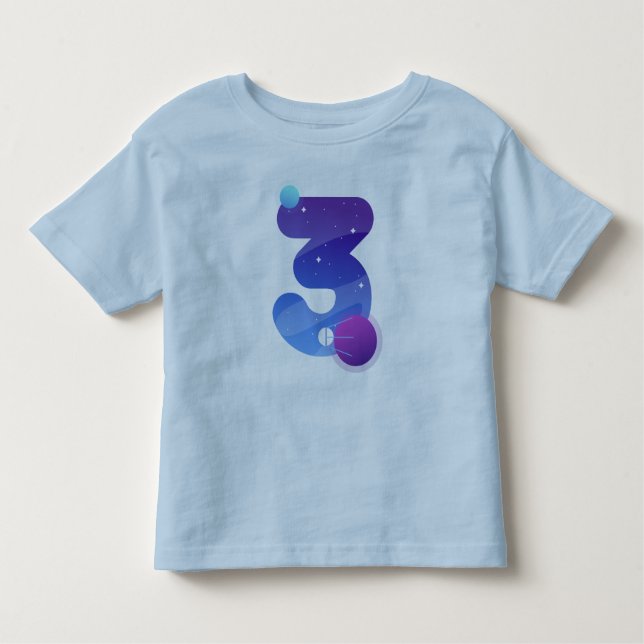 T-shirt Pour Les Tous Petits Enfants 3 ans Boy Planètes Espace 3ème anniversair (Devant)