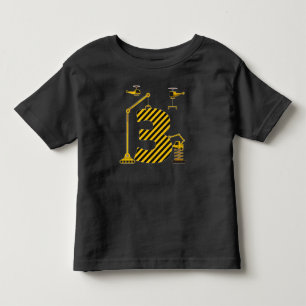 T-shirt Pour Les Tous Petits Enfants 3ème Anniversaire Grue Pelle Camion 3 Ans