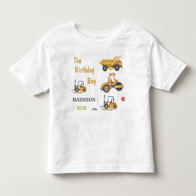 T-shirt Pour Les Tous Petits Enfants Construction Birthday Boy Toddler (Devant)