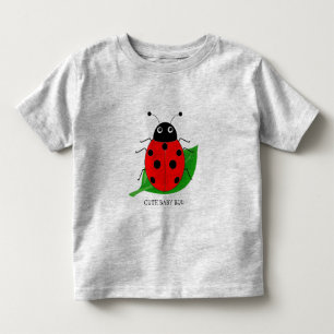 T-shirt Pour Les Tous Petits Enfants Cute aquarelle ladybug sur la feuille vert