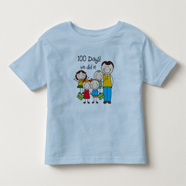 T-shirt Pour Les Tous Petits Enfants et professeur masculin 100 jours (Devant)