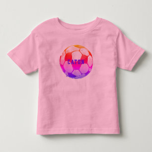 T-shirt Pour Les Tous Petits Enfants Footballeurs Personnalisés Rose
