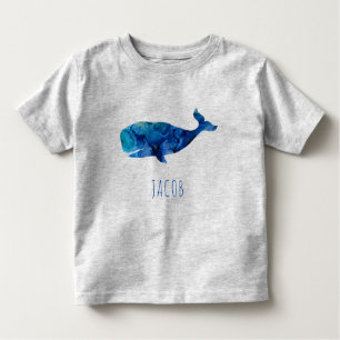 T-shirt Pour Les Tous Petits Enfants marins de baleine d'aquarelle