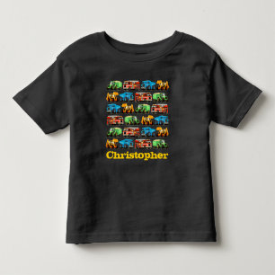 T-shirt Pour Les Tous Petits Enfants Nom personnalisé Construction Camion Motif