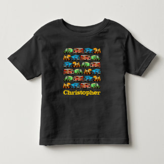 T-shirt Pour Les Tous Petits Enfants Nom personnalisé Construction Camion Motif
