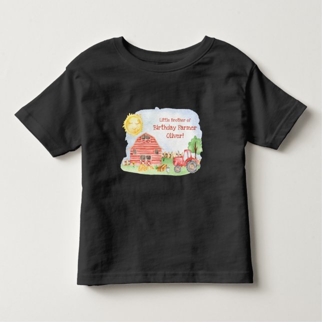 T-shirt Pour Les Tous Petits Enfants paysans fête d'anniversaire jumelé famille (Devant)