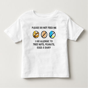 T-shirt Pour Les Tous Petits Enfants personnalisables d'alerte d'allergie