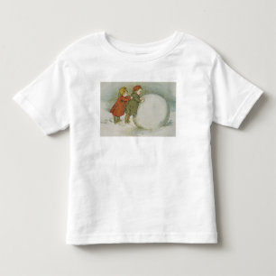 T-shirt Pour Les Tous Petits Enfants Roulant Boules De Neige
