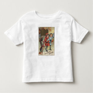 T-shirt Pour Les Tous Petits Enfants tenant un citrouille, dindes