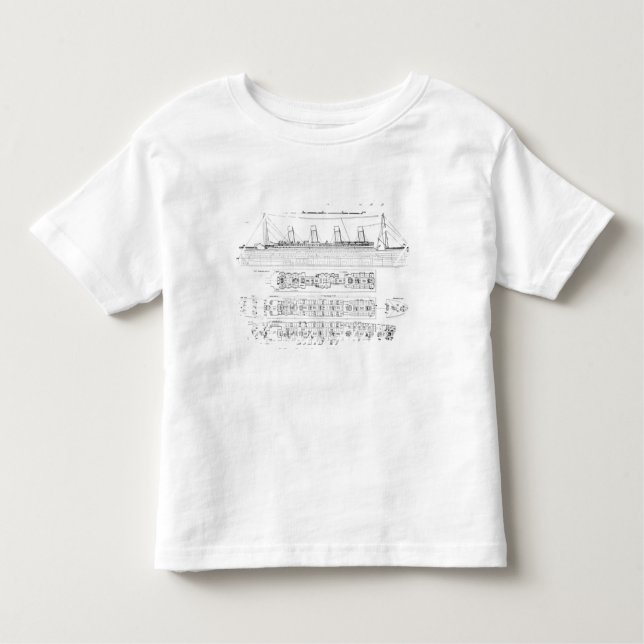 T-shirt Pour Les Tous Petits Enquête dans la perte de Titanic : Sectio croisé (Devant)