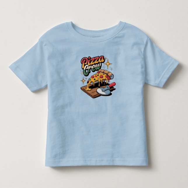 T-shirt Pour Les Tous Petits Équipage de pizza (Devant)