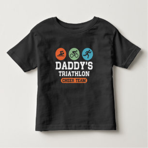 T-shirt Pour Les Tous Petits Équipe d'acclamation du triathlon du papa