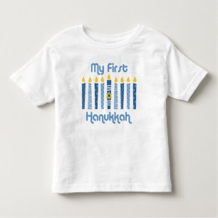 T-shirt Pour Les Tous Petits ęr Bougies de Hanoukka
