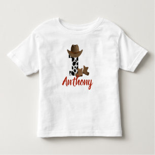 T-shirt Pour Les Tous Petits Ęr cowboy personnalisé d'anniversaire