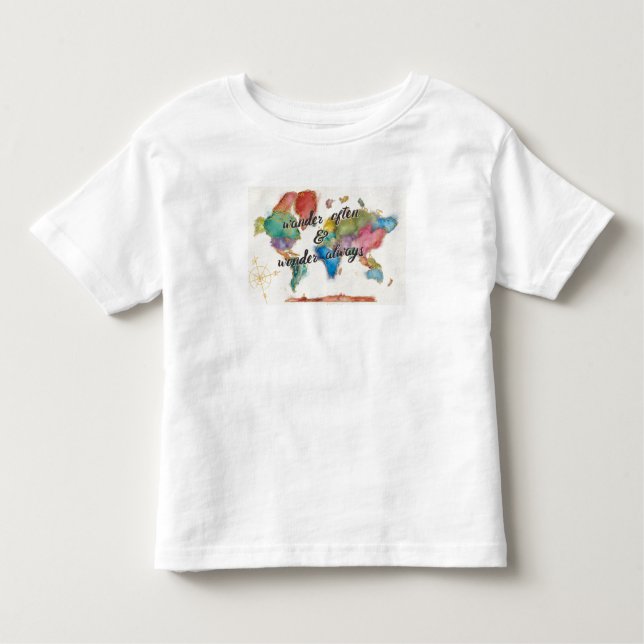 T-shirt Pour Les Tous Petits Errez souvent, errez toujours carte avec la (Devant)