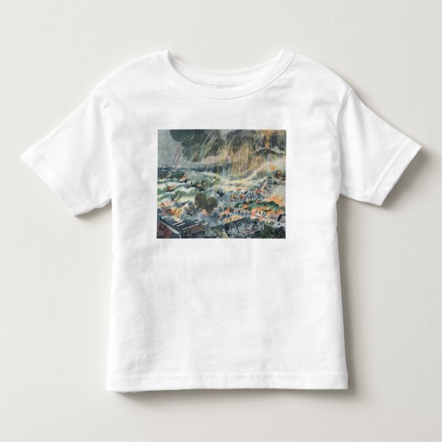 T-shirt Pour Les Tous Petits Éruption d'un volcan sur la Martinique (Devant)