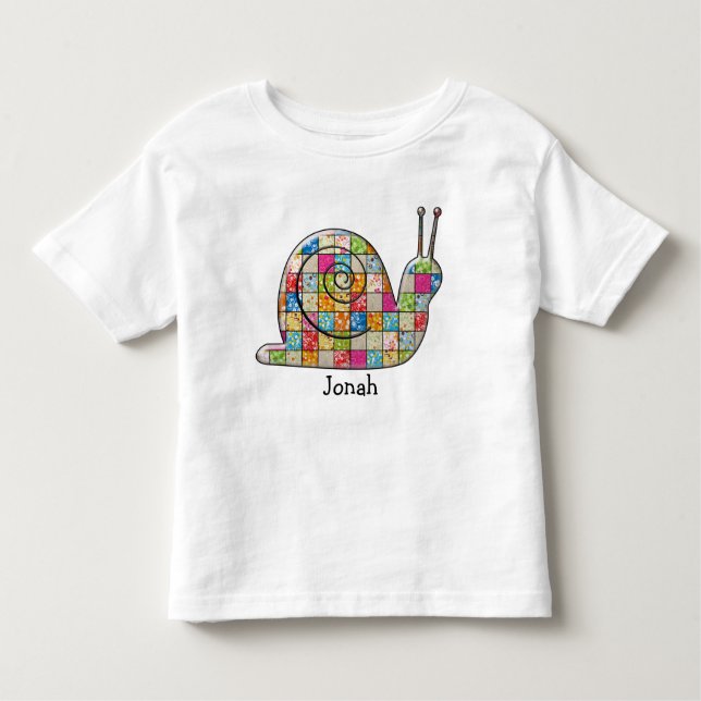 T-shirt Pour Les Tous Petits escargot de patchwork (Devant)