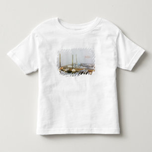 T-shirt Pour Les Tous Petits Esquifs et brouillard matinal à Southwest Harbor,