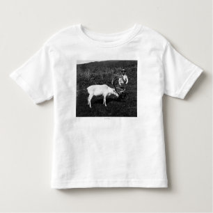 T-shirt Pour Les Tous Petits Esquimau d'Alaska et renne capturé