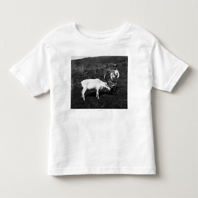 T-shirt Pour Les Tous Petits Esquimau d'Alaska et renne capturé (Devant)
