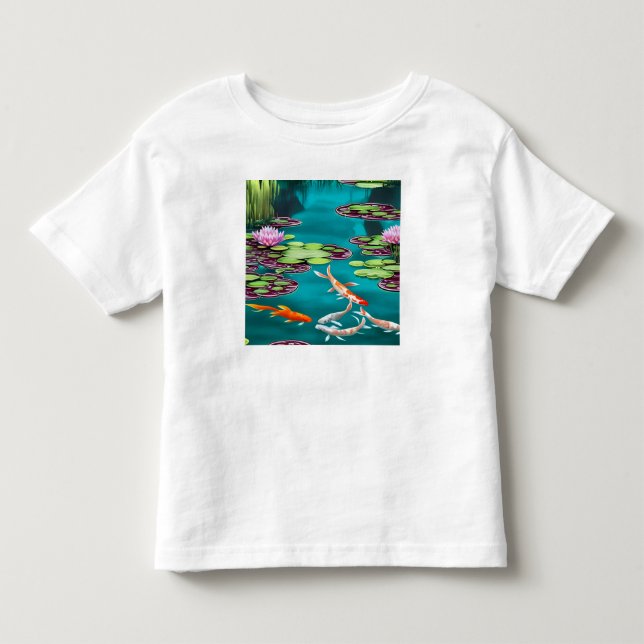 T-shirt Pour Les Tous Petits Étang de carpes koï joli (Devant)
