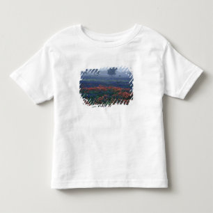 T-shirt Pour Les Tous Petits États-Unis, Texas, près de Lytle Fog, chênes, bleu