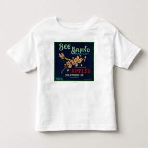 T-shirt Pour Les Tous Petits Étiquette de caisse d'Apple d'abeille