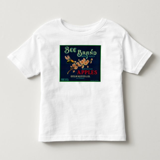 T-shirt Pour Les Tous Petits Étiquette de caisse d'Apple d'abeille (Devant)