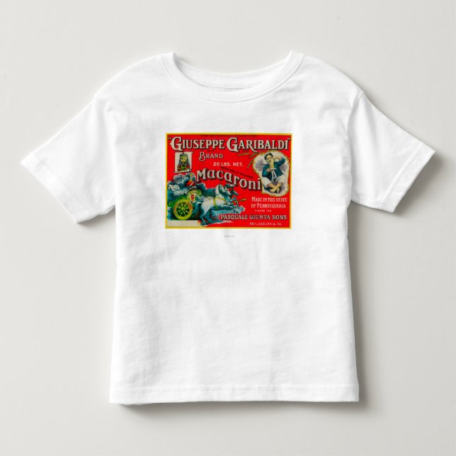 T-shirt Pour Les Tous Petits Étiquette de macaronis de Giuseppe Garibaldi (Devant)