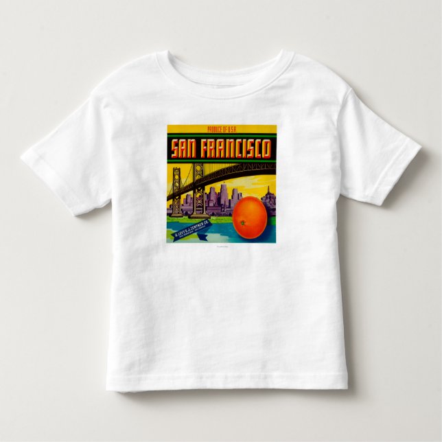 T-shirt Pour Les Tous Petits Étiquette orange de San Francisco (Devant)