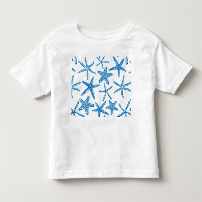 T-shirt Pour Les Tous Petits étoiles de mer en bleu (Devant)
