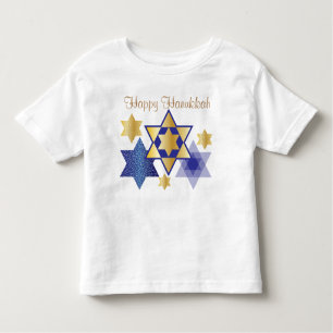 T-shirt Pour Les Tous Petits Etoiles or et bleu de David Happy Hanoukka