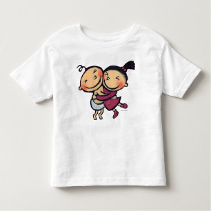 T-shirt Pour Les Tous Petits Étreindre illustré mignon d'enfants en bas âge