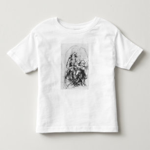 T-shirt Pour Les Tous Petits Étudiez pour Madonna avec un chat, c.1478-80