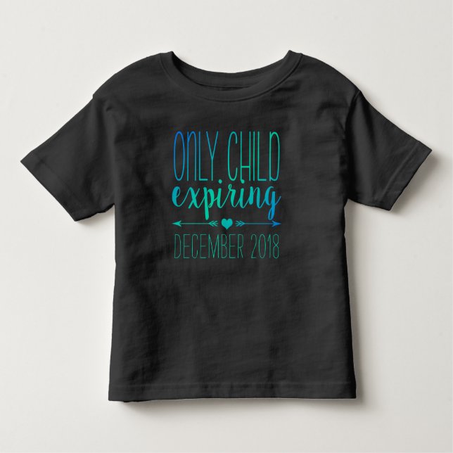 T-shirt Pour Les Tous Petits Expiration pour enfants seulement - Marine et Turq (Devant)
