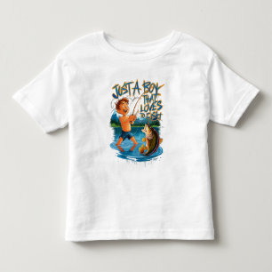 T-shirt Pour Les Tous Petits Exploration de la nature : Pêche de garçon avec un