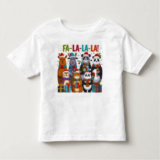 T-shirt Pour Les Tous Petits Fa-La-La-La-La-Les Amis ! - Animaux de Noël adorab