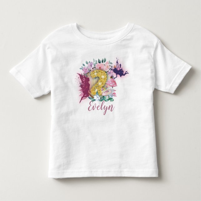 T-shirt Pour Les Tous Petits Fairy Birthday 2nd Birthday Shirt (Devant)