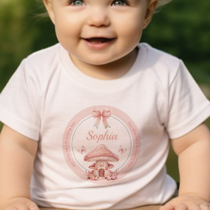 T-shirt Pour Les Tous Petits Fairy Girl Mushroom House Anniversaire